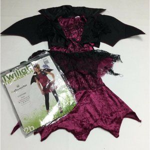 Girls Vampire Vampira Halloween Costume Dress Size L 12 14  Incharacter 3 Pc B